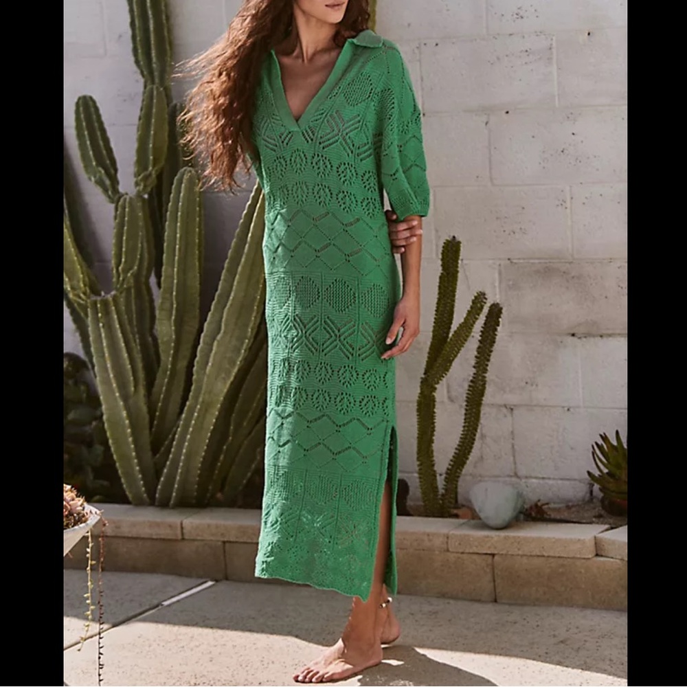Free people FP beach Islamorada Fauxchet Sweater Maxi - size xsmall